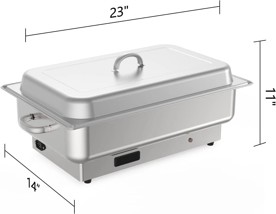Juego de platos para frotar eléctricos comerciales de acero inoxidable 9QT servidor buffet y calentador Foto 2 de 4