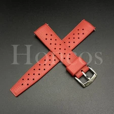 20 22 MM Red Air Silicone Rubber Watch Band Strap Quick Release Fits for Tudor