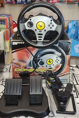 COMPACT RACING WHEEL OFFICIAL FERRARI PER PLAYSTATION 1 E 2 ...