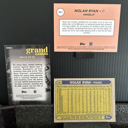 3 Card Lot NOLAN RYAN 1987 Topps 2023 Topps Archives 1969 Foil Grand Gamers - Picture 13 of 13