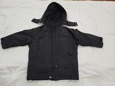 Gap Kids Boys XS Size 4 Fleece Lined Rain Jacket Coat w. removable hood, Black