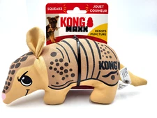 KONG Maxx Armadillo Small Squeaky Puncture Resistant Soft Durable Dog Fetch Toy