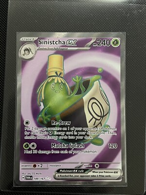 sinistcha pokemon card value Amazon.com: Pokemon Sinistcha ex 189/167 Twilight Masquerade Full Art Pokemon Card Secret Rare : Toys & Games