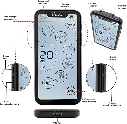Touch Screen Tens Unit Muscle Stimulator Pain Relief Device Combo Slippers Set - Picture 2 of 6