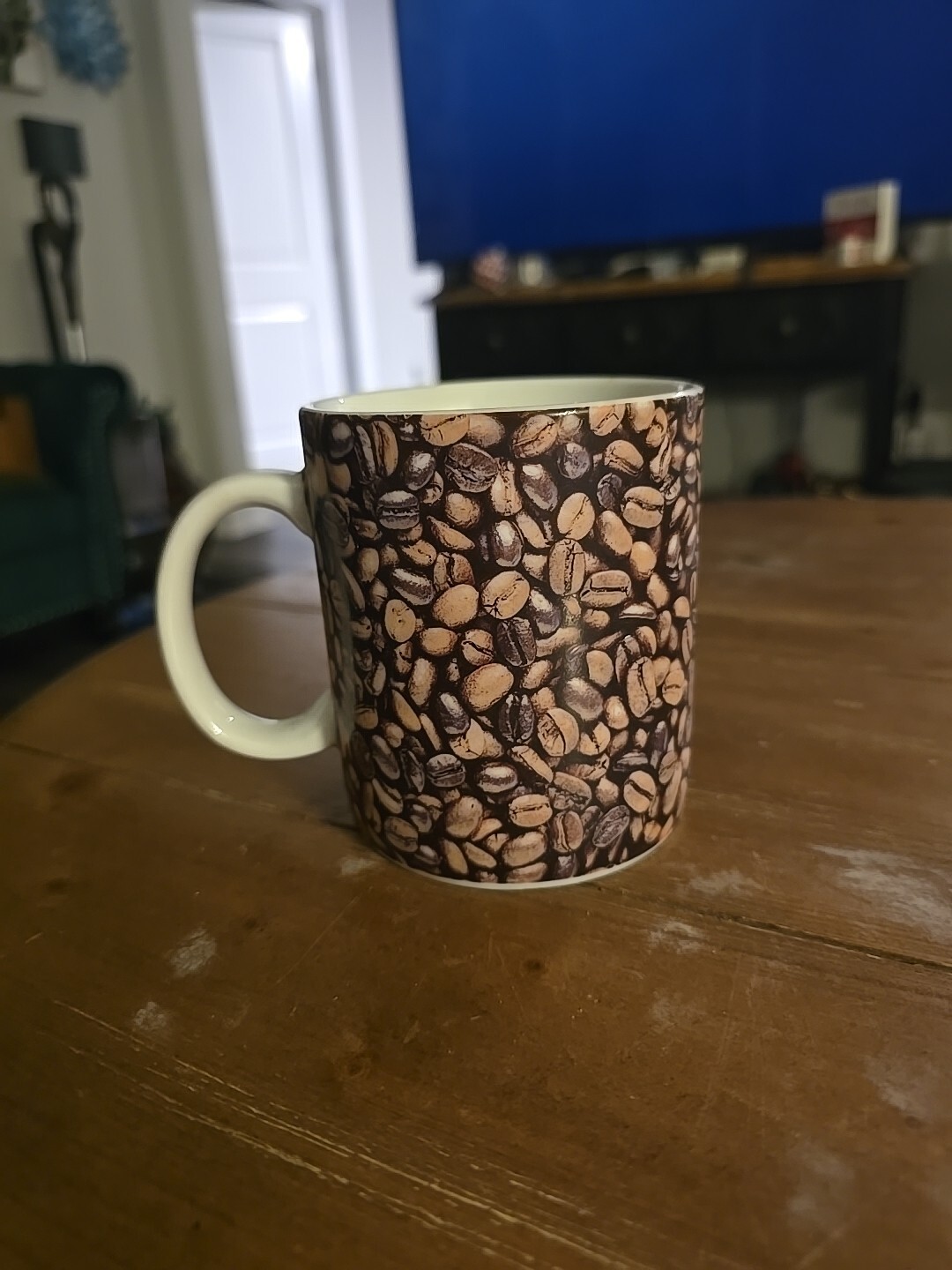 Starbucks 2007 heavy ceramic coffee bean design mug 16 oz