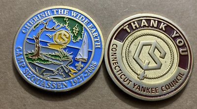 Camp Sequassen CT Yankee Council 2008 Challenge Coin given to Staff & Leaders