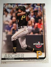2019 Topps Opening Day Sock It To Me Jumbo 5x7 Chris Archer Pirates 10/49
