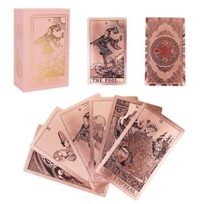 Luxury Classic Tarot 78 Card Waterproof Wrinkle Resistant Gold Foil Magnetic Box