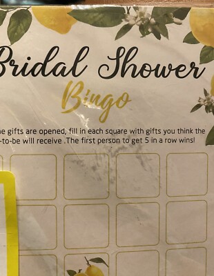 Bridal Shower Bingo Fun Game New Nip - Lemon Theme