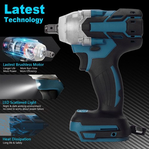 Cordless Electric Impact Wrench Brushless Rattle Gun 1/2" Driver with 2x Battery - Picture 7 of 11
