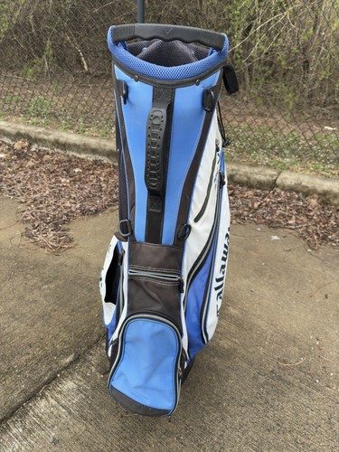 Callaway CHEV ORG 7 Way Golf Cart Carry Bag Blue White Black W/rain Cover - Picture 7 of 13