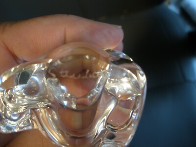 Signed Steuben Clear Glass Crystal Teddy Bear Figurine EUC 2.5