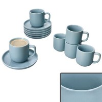 Ritzenhoff 6Er Set Jasper Espressotassen & Untertassen Graublau FüR 6 Personen
