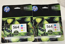 2 Pack HP Ink 564 CMY Cyan Magenta Yellow Ink Cartridges Exp 11/21