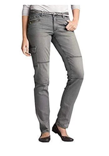 Jeans Cargojeans Damen Kurzgröße von Eddie Bauer - Grau NEU - Bild 1 von 1