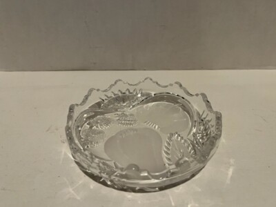 Vintage Crystal Clear Candy Dish Fruit Theme 6 