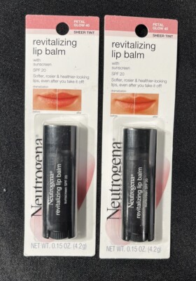 Lot Of 2- Neutrogena Revitalizing Tinted Lip Balm, Petal Glow. SEE DESCRIPTION