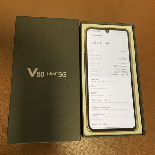 LG V60 ThinQ 5G LM-V600AM V600TM V600VM 128GB Unlocked Smartphone - New Sealed - Afbeelding 1 van 16