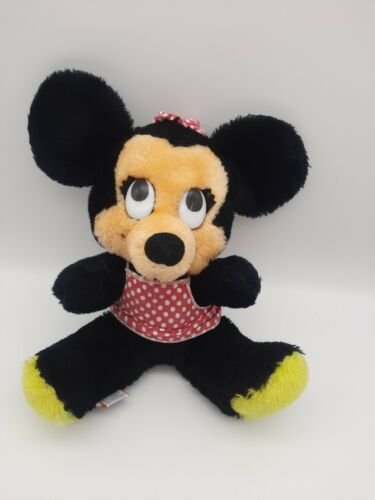 Vintage 1960's Walt Disney Minnie Mouse Plush Polka Dot Top & Bow  - Picture 1 of 10