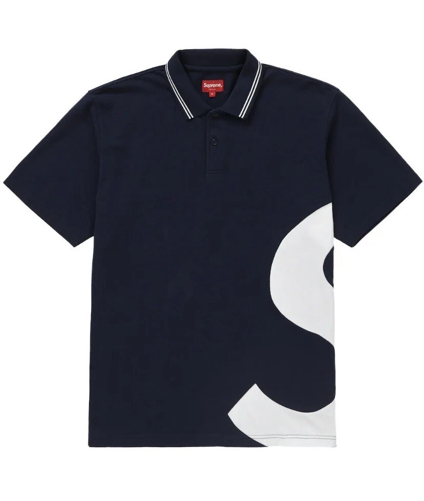 Polo manches courtes logo Supreme S 2019 marine grand SS19 DS NEUF AVEC ÉTIQUETTES NEUF