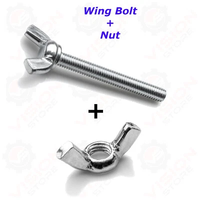 VSD Wing Bolts & Nuts BZP M4 M5 Thumb Screws Hand Tighten Butterfly Fasteners