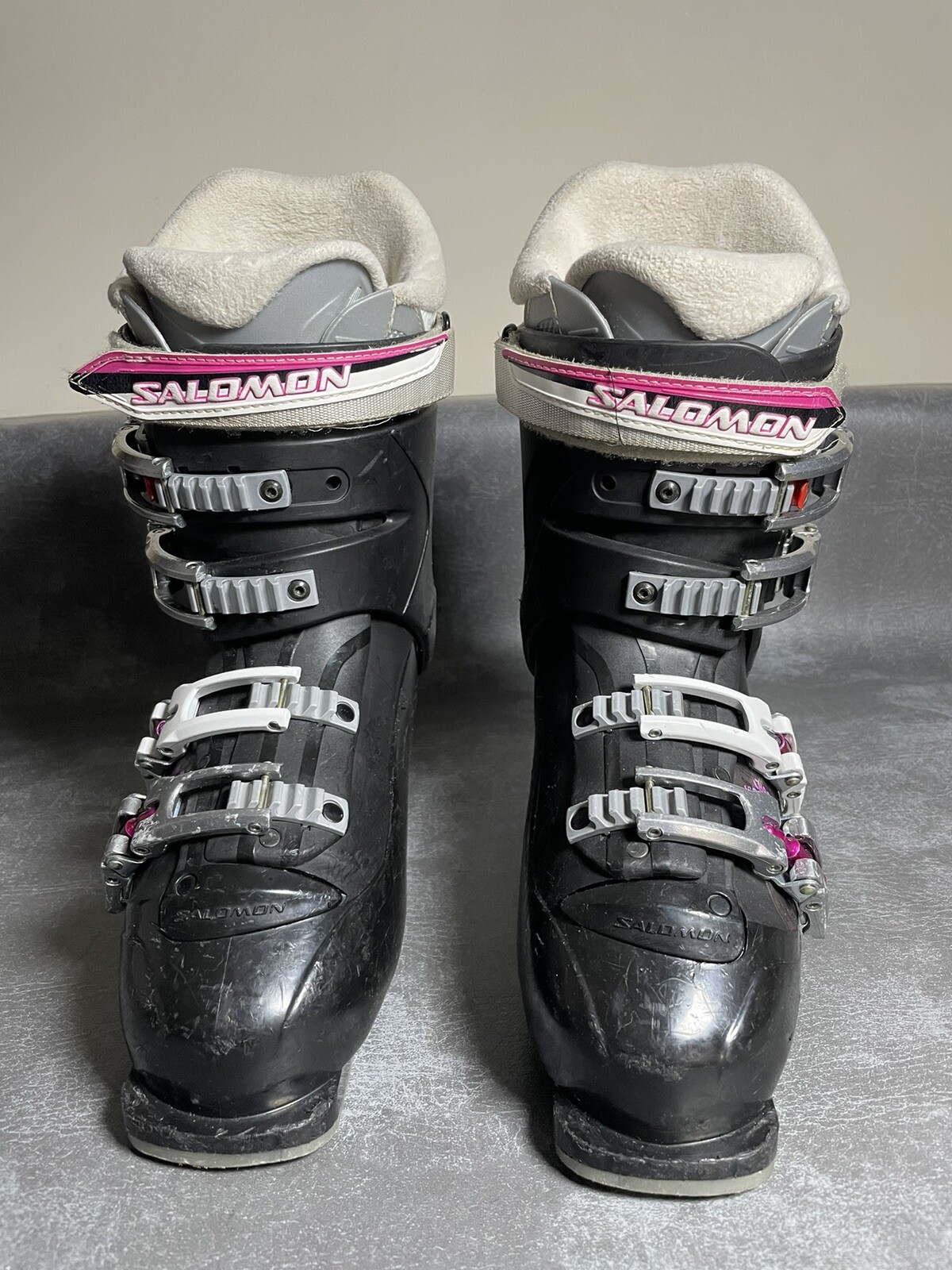 SALOMON SCARPONI DA SCI DONNA NERI 'CHARM PINK' TAGLIA 25. PRE POSSEDUTO