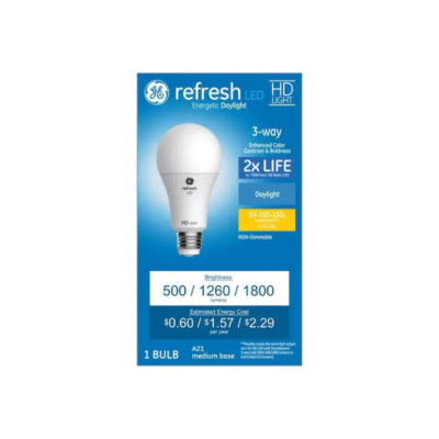 GE Refresh 100-Watt EQ A21 Daylight 3-Way Bulb LED Light Bulb