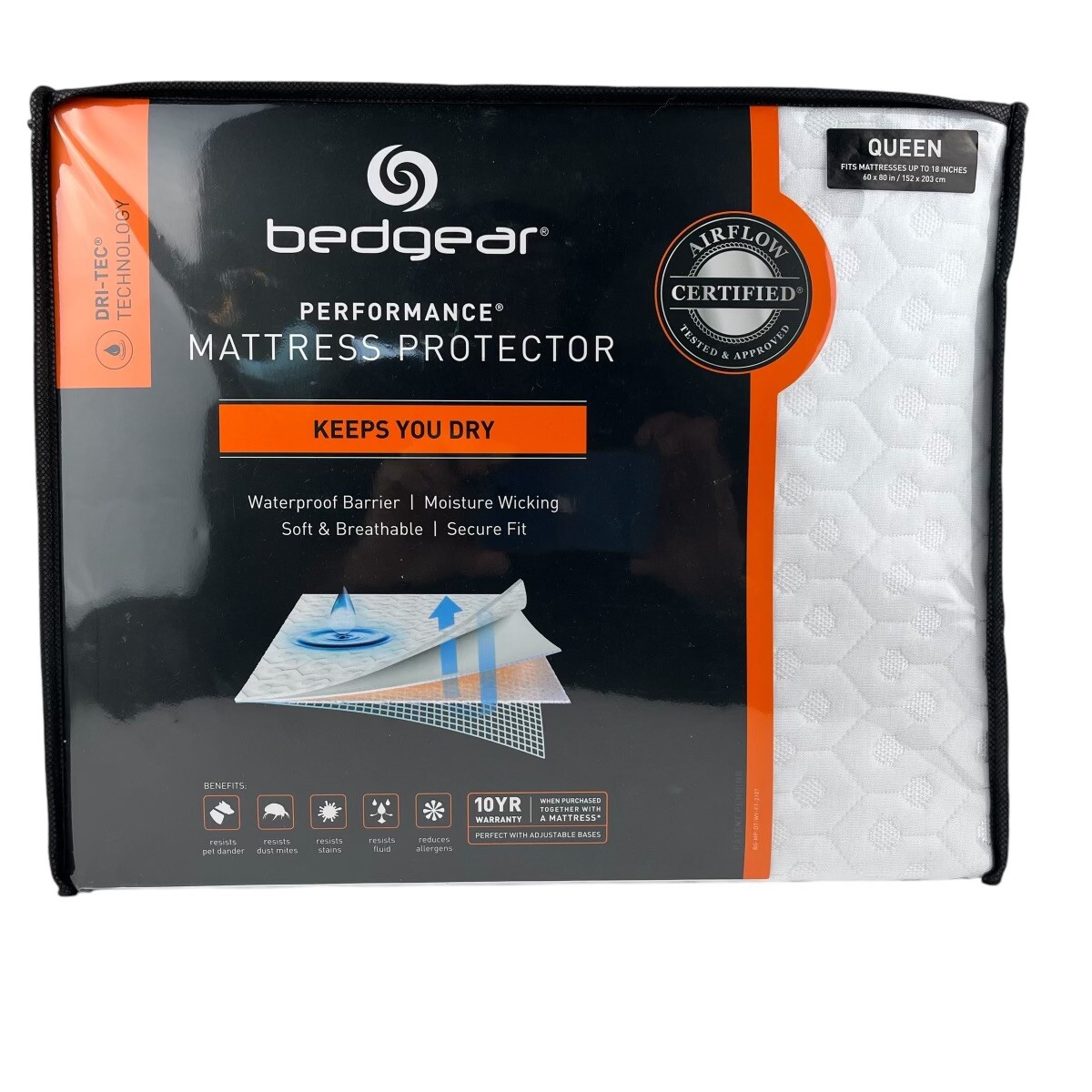 Bedgear Performance Mattress Protector DriTec Technology 60×80 Queen