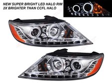 Chrome Projector Headlights W Rx Led Halo For 2011-2013 Kia Sorento Chrome Projector Headlights W Rx Led Halo For 2011-2013 Kia Sorento