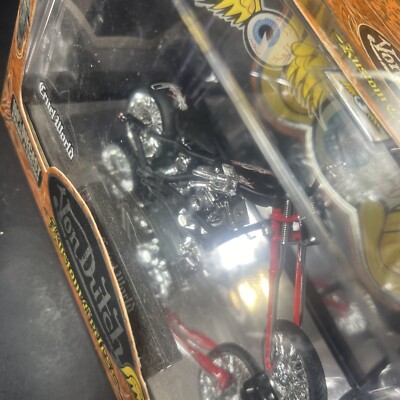 Vintage Von Dutch Kustom Cycles CRUEL WORLD DIE-CAST Black & Red 1