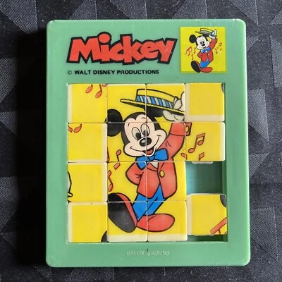 Jeu Pousse Cases Patience Walt Disney Mickey Mouse Puzzle Slide Hong Kong 1970 - Photo 1/4
