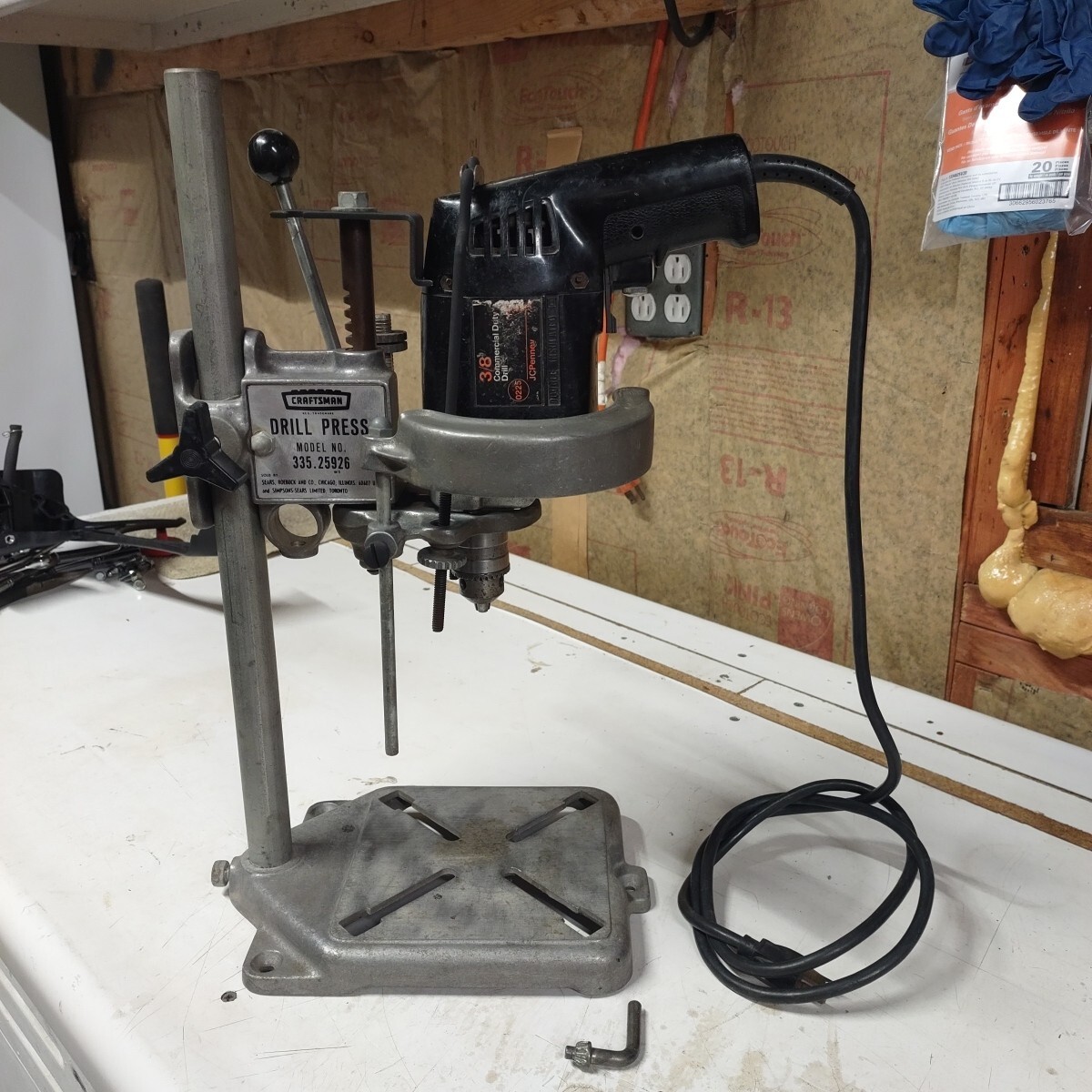 Vintage Sears Craftsman Drill Press Stand 335.25926 + Working Electric