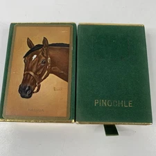 Vtg Allen Brewer Jr. Pinochle Cards Horse Nashua Double Deck Congress 606 USA