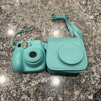 Fujifilm Instax Mini 7+ Plus Instant Camera Teal Case With Strap Tested Working