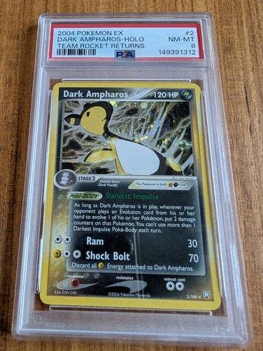 Dark Ampharos graded PSA 8 for sale on eBay
