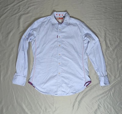 Robert Graham Jeans Shirt Men s M Solid Blue Button Up Shirt
