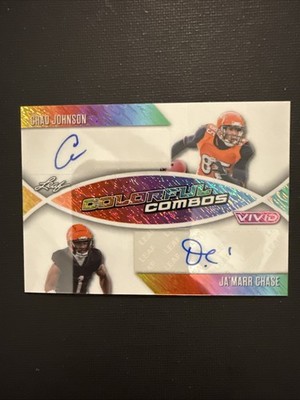 2025 Leaf Vivid Colorful Combo #CC-4 Chad Johnson Ja marr Chase Autograph 1/1