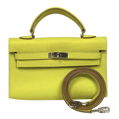 HERMES Tiny Kelly Epsom Leather Handbag O Stamp #OKB369