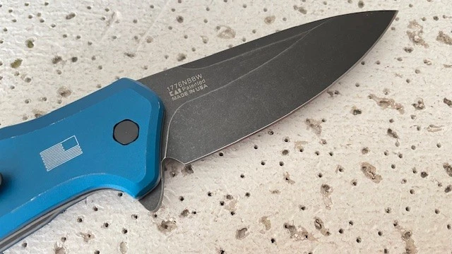 1776NBBW Kershaw Black Plain Blade Folding Pocket Knife Blue Handle Lockback A/O - Image 4 of 4