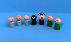 Vintage Fisher Price Little People rare straight-sided 5 boys & 2 dogs