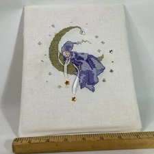 Vtg Completed Cross Stitch “Crescent Dreams” Mirabilia Kit Unframed 8x10 READ**