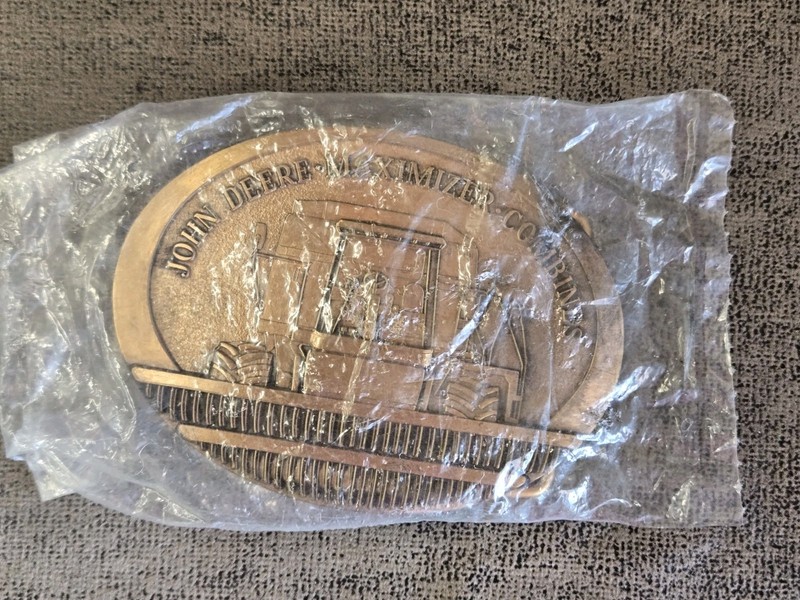 Vintage 1989 John Deere Maximizer Combine belt buckle ~ New old stock never worn