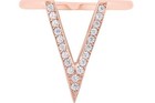 .20 CW Rose Gold Plated Pave CZ Deep V Stacking Geometric Chevron Ring Size 10 — photo 3