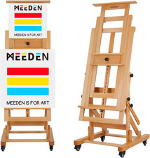 Movable Large H-Frame Painting Easel - Artist Studio Easel - Heavy Duty Art Ease
