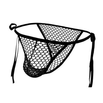 Men's Exotic Fishnet Underwear Mesh Sexy Lingerie Shorts G-Strings See Black