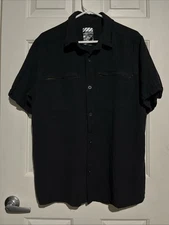Viktos Shemagh Ops Shirt Men’s XL Linen/Rayon Short Sleeve Button Shirt Black