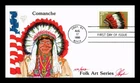 US COVER COMANCHE NATIVE AMERICAN HEADDRESSES FDC PUGH HAND PAINTED