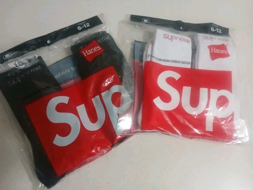 SUPREME/HANES 4 PAIRES DE CHAUSSETTES SUPREME 2 PAIRES NOIRES 2 PAIRES BLANCHES / AUTHENTIQUES / NEUVES