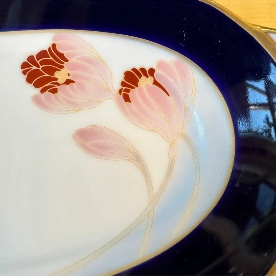 Plato de mantequilla formal vintage Legacy by Noritaki plato para servir azul, blanco y dorado Foto 3 de 4