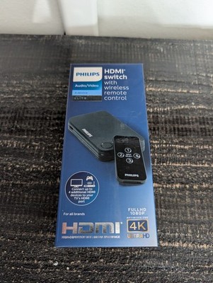 NEW Philips 4 Port HDMI Switch Elite 4K Ultra HD W/Remote +2 HDMI